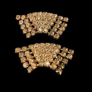 Pair Small Vintage Rhinestone Shoe Clips